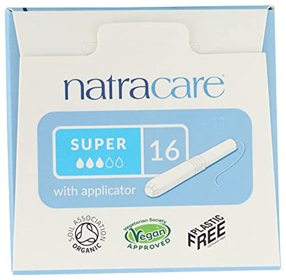 Natracare Organic Cotton Super Tampons with Cardboard Applicator, Plastic Free, Chlorine Free NATRACAREBuy Supplements Australia