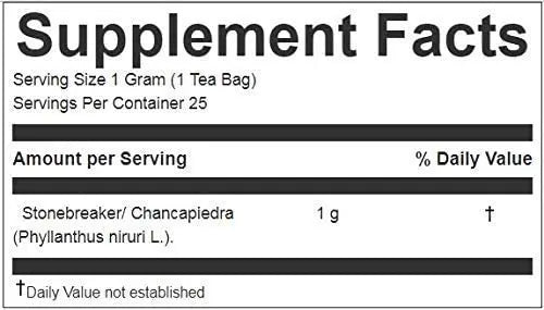 Stone Breaker Chanca Piedra Herbal Tea - 100% Naural from Peru ( 25 Tea Bags ) Natural Kidney Cleanse & Gallbladder Stones Support– Detoxify Urinary Tract, Flush Impurities, Clear Urinary System WugunyBuy Supplements Australia