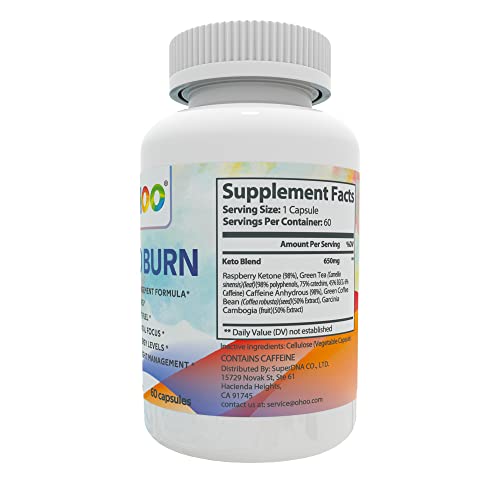 OHOO Keto Burn Weight Loss Supplement 650 Mg - Natural Keto 5 Increases Ability to Burn Fat OHOOBuy Supplements Australia