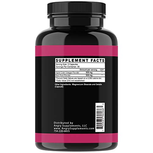Angry Supplements Apple Cider Vinegar + Beet Root Capsules, Detox Pills, Nitric Oxide Angry SupplementsBuy Supplements Australia