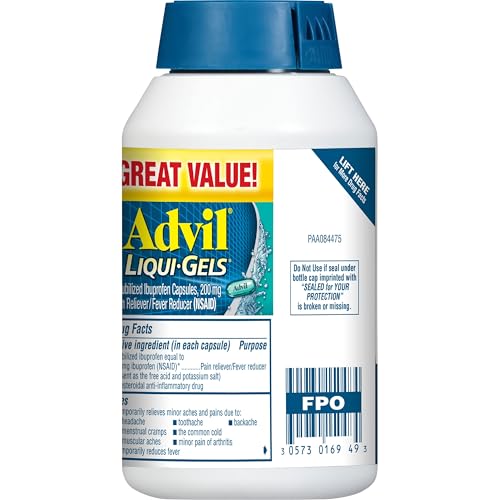 Advil Liqui-Gels Pain Reliever and Fever Reducer, Pain Medicine for Adults with Ibuprofen 200mg for Headache, Backache, Menstrual Pain and Joint Pain Relief - 200 Capsules, Advil PM Ibuprofen - 2 Ct AdvilBuy Supplements Australia