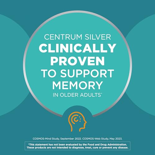 Centrum Silver Multivitamin for Men 50 Plus, Multimineral Supplement, Vitamin D3, B-Vitamins and Zinc, Gluten Free, Non-GMO Ingredients, Supports Memory CentrumBuy Supplements Australia