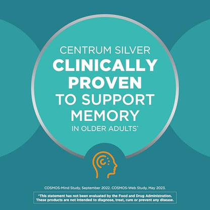 Centrum Silver Multivitamin for Men 50 Plus, Multimineral Supplement, Vitamin D3, B-Vitamins and Zinc, Gluten Free, Non-GMO Ingredients, Supports Memory CentrumBuy Supplements Australia
