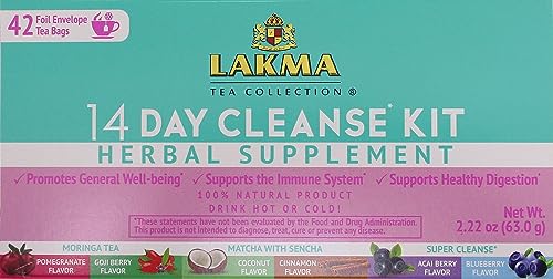 Lakma 14 Day Cleanse Kit Green Tea - 42 Tea Bags HYLEYSBuy Supplements Australia