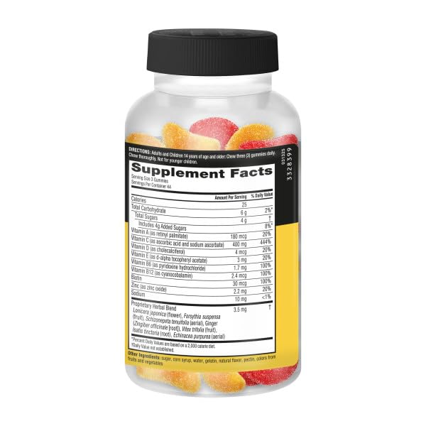 Airborne 400mg Vitamin C Gummies for Adults & Children, Immune Essentials Daily Immune Support Supplement with Vitamins C & E - Orchard Fruit Flavor, 132 Gummies (Pack of 2) AirborneBuy Supplements Australia