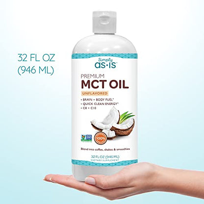 AS-IS Simply Premium MCT Oil C8 & C10 | Unflavored | 100% from Non-GMO Coconuts AS-ISBuy Supplements Australia