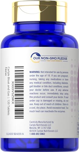 Carlyle Bloat & Gas Support for Men & Women | 120 Tablets | Extra Strength Pills | Supplement CarlyleBuy Supplements Australia