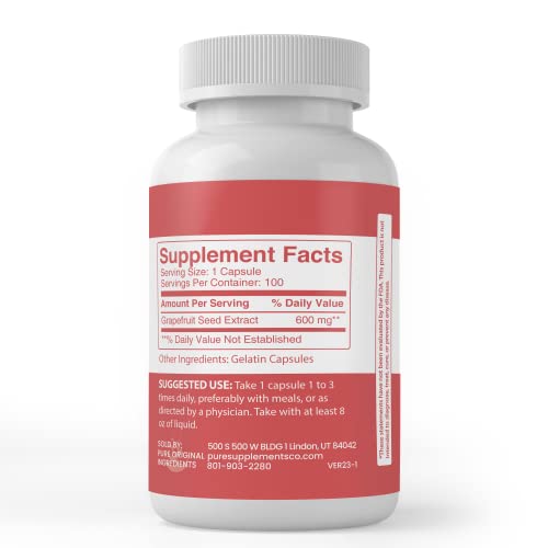 Pure Original Ingredients Grapefruit Seed Extract (100 Capsules) Always Pure, No Additives Pure Organic IngredientsBuy Supplements Australia