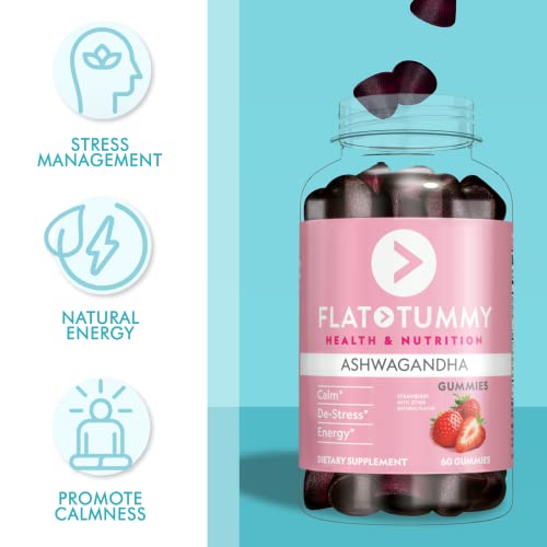 Flat Tummy Tea Ashwagandha Gummies (60 Count) feat. Lemon Balm - Destress,Calm Flat Tummy TeaBuy Supplements Australia