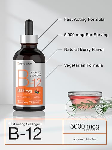 B-12 | 5000mcg | 4oz | Natural Berry Flavor Fast-Acting Sublingual Liquid Vitamin HorbäachBuy Supplements Australia