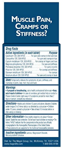 MagniLife Muscle Cramp Pain Relief Quick-Dissolve Tablets, 125 Count, Quinine-Free Homeopathic Medicine for Leg, Foot, Hip, Joint & Back Pain Relief, Helps Ease Muscle Ache, Cramping & Stiffness MagniLifeBuy Supplements Australia