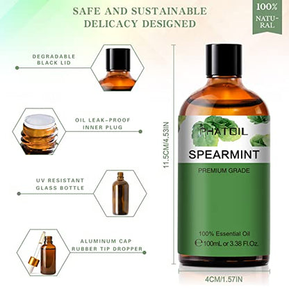 PHATOIL Spearmint Essential Oil 100ML, Pure Premium Grade Spearmint Essential Oils PHATOILBuy Supplements Australia