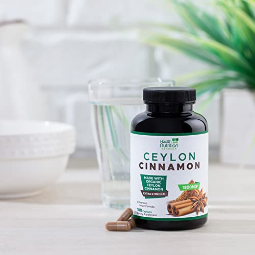 Pure Ceylon Cinnamon Capsules - Certified Organic Cinnamon Pills, Non-GMO, Dairy & Gluten Health Nutrition NaturalsBuy Supplements Australia