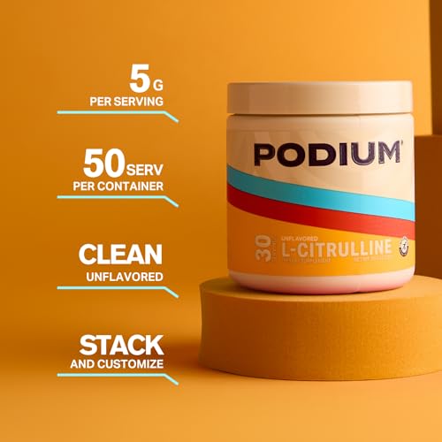 Podium Nutrition, Solos | L-Citrulline, 30 Servings, Unflavored, Boost Athletic Performance