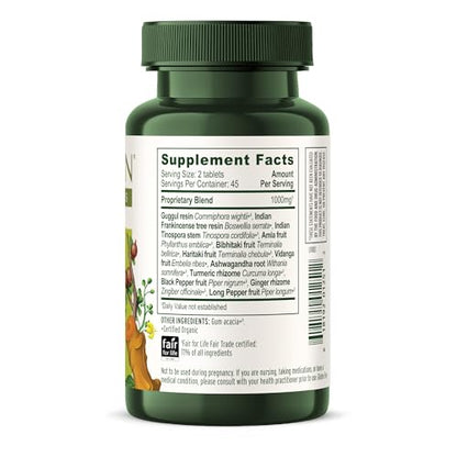 Banyan Botanicals Organic Joint Support–Advanced Mobility & Flexibility Supplement with Boswellia,Guggulu Resin & Turmeric–Natural Lubrication for Cartilage, Bones & Muscles-90 Tablets-USDA Organic Banyan BotanicalsBuy Supplements Australia