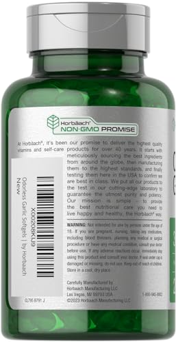 Odorless Garlic Softgels | 250 Count | Ultra Potent Garlic Extract | Non-GMO & Gluten Free HorbäachBuy Supplements Australia