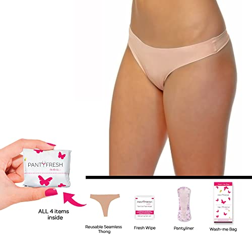 to-Go Panty Kit Includes 4 Items Seamless Thong Underwear Fresh Wipe Pantyliner & Washbag Travel Panty FreshBuy Supplements Australia