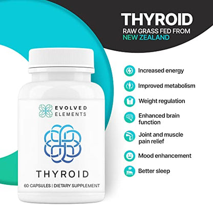 Evolved Elements Raw Grass-Fed Desiccated Bovine Thyroid - Thyroid Support for Women Evolved ElementsBuy Supplements Australia
