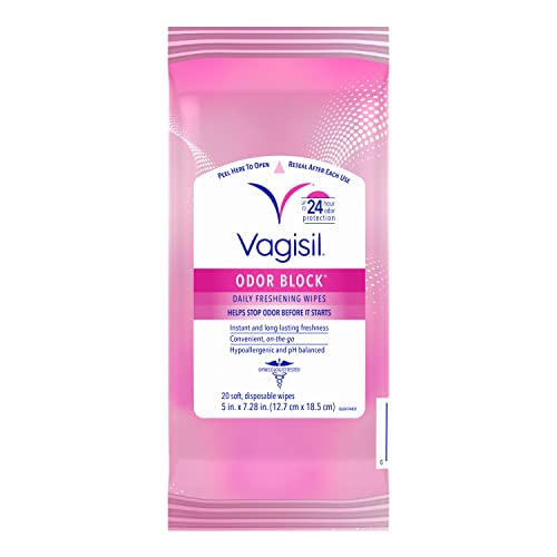 Vagisil Odor Block Daily Freshening Wipes for Feminine Hygiene in Resealable Pouch VagisilBuy Supplements Australia