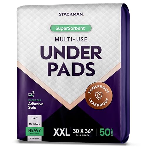 XXL Bed Pads, 5-Layer Disposable 30 x 36 Chucks Pee Pads for Incontinen Stack ManBuy Supplements Australia