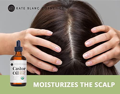 Kate Blanc Cosmetics Organic Castor Oil (4oz). 100% Pure, Cold Pressed, Hexane Free in a Glass Bottle Kate Blanc CosmeticsBuy Supplements Australia