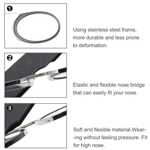 COVESATO Mini Armless Reading Glasses for Men Women Slim Thin Clip on Nose Readers COVESATOBuy Supplements Australia