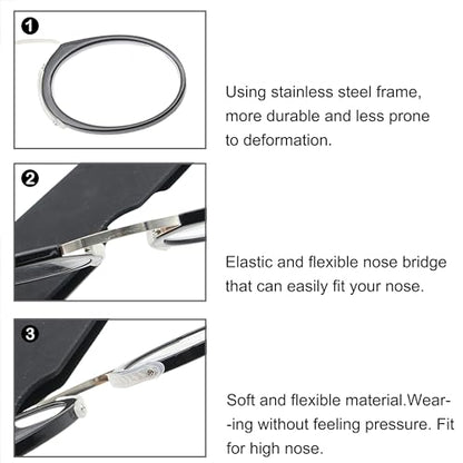 COVESATO Mini Armless Reading Glasses for Men Women Slim Thin Clip on Nose Readers COVESATOBuy Supplements Australia