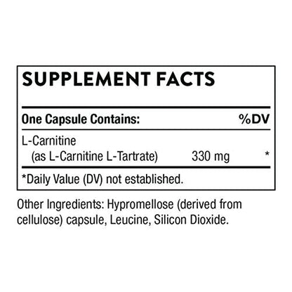 Thorne L-Carnitine - Amino Acid Supplement to Support Energy Production - 60 Capsules ThorneBuy Supplements Australia