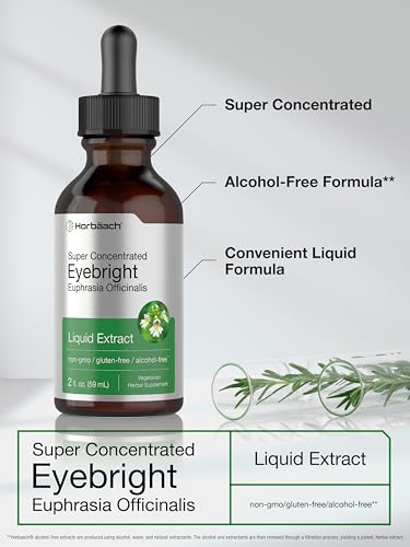 Eyebright Herb Supplement | 2 fl oz | Alcohol Free Drops | Super Concentrated Liquid HorbäachBuy Supplements Australia