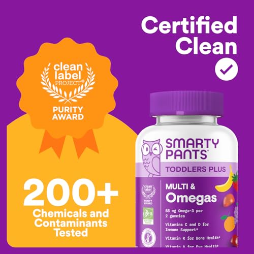 SmartyPants Toddler Multivitamin Gummies - Improved Formula: Omega 3 (DHA/EPA), Vitamins D3, C, Vitamin B12, B6, A, K & Zinc SmartyPantsBuy Supplements Australia