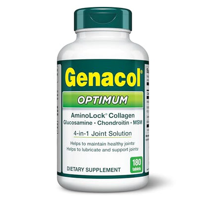 Genacol Optimum – Glucosamine, Chondroitin, MSM & Ultra-Hydrolyzed Collagen, Joint Support Tablets, 180 Count (60-Day Supply) GenacolBuy Supplements Australia