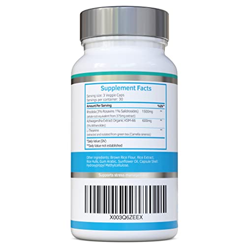 Rhodiola & Ashwagandha with L-Theanine - Award Winning Ashwagandha KSM-66 600mg swiss bioenergeticsBuy Supplements Australia