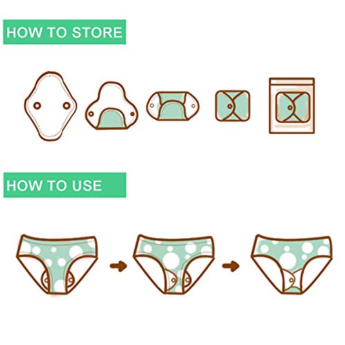 Teamoy 10pcs Cloth Panty Liners, Reusable Sanitary Pads with Wet Bag, Washable Cloth Menstrual Pads TeamoyBuy Supplements Australia