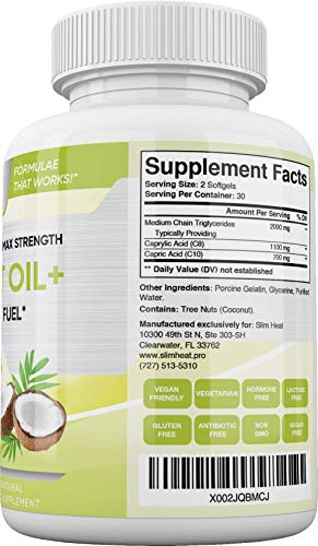 Slim Heat Keto MCT Oil Capsules with C8 & C10 - Fast Acting Ketosis Brain & Body Fuel Slim HeatBuy Supplements Australia
