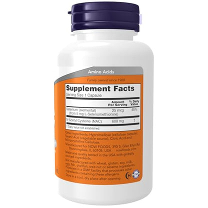 NOW Supplements, NAC (N-Acetyl Cysteine) 600 mg with Selenium & Molybdenum NOWBuy Supplements Australia