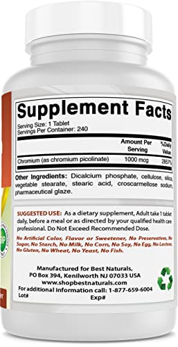 Best Naturals Chromium Picolinate 1000mcg 240 Tablets Best NaturalsBuy Supplements Australia
