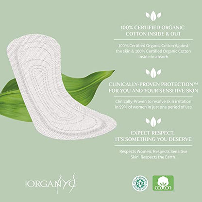 Organyc 100% Certified Organic Cotton Folded Panty Liner, Ultra Thin, Light Flow, 24 Count OrganycBuy Supplements Australia