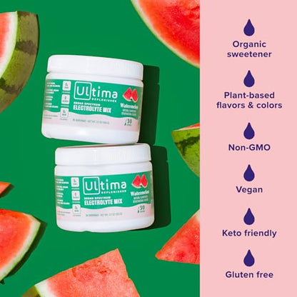 Ultima Replenisher Daily Electrolyte Drink Mix – Watermelon, 30 Servings – Hydration Ultima ReplenisherBuy Supplements Australia