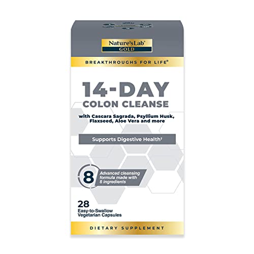Nature's Lab Gold 14 Day Colon Cleanse* - Blend of Probiotics, Fiber, Flavonoids
