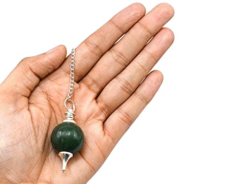 Green Aventurine Crystal Ball Pendulum for Divination - Dowsing Pendulum Necklace with Chain Amazing GemstoneBuy Supplements Australia
