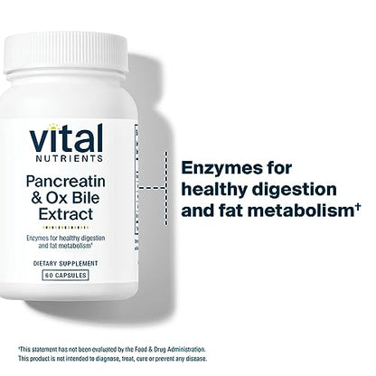 Vital Nutrients Pancreatin and Ox Bile Extract | Natural Digestive Enzyme Vital NutrientsBuy Supplements Australia