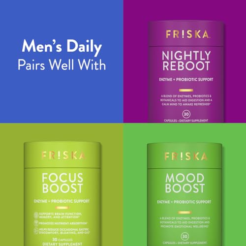 FRISKA Men’s Daily Digestive Enzyme and Probiotics Supplement, Natural Support FR!SKABuy Supplements Australia