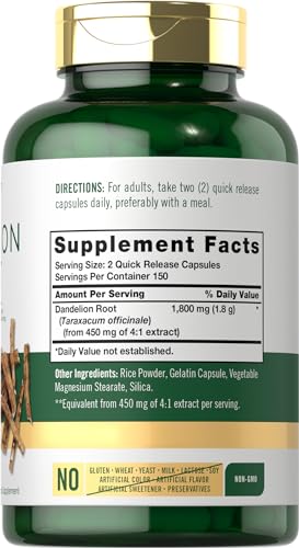 Carlyle Dandelion Root Capsules 1800mg | 300 Count | Non-GMO, Gluten Free CarlyleBuy Supplements Australia