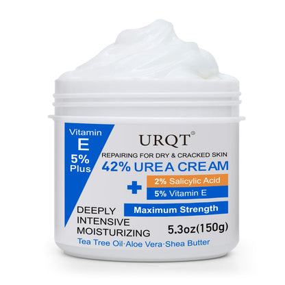 42% Urea Cream for Dry & Cracked Skin - Foot & Hand Cream with 2% Salicylic Acid, 5% Vitamin E, Tea Tree Oil, Aloe Vera, Shea Butter - Moisturizer & Skin Repair Cream for Feet Maximum Strength - Maple Wellness Supplements