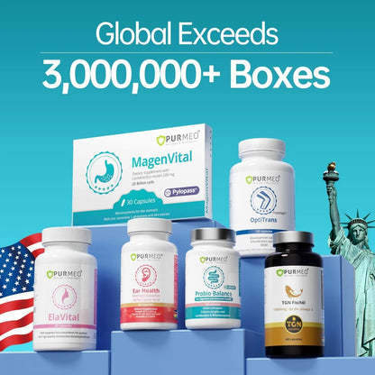5-in-1 High Potency H. Pylori Probiotic, 1 Per Day - Supports Gastric Lining Integrity, Occasional Indigestion, Acid Comfort - Pylopass Lactobacillus Reuteri, Gluten Free, Vegan, 30ct, Made in Germany - Maple Wellness Supplements