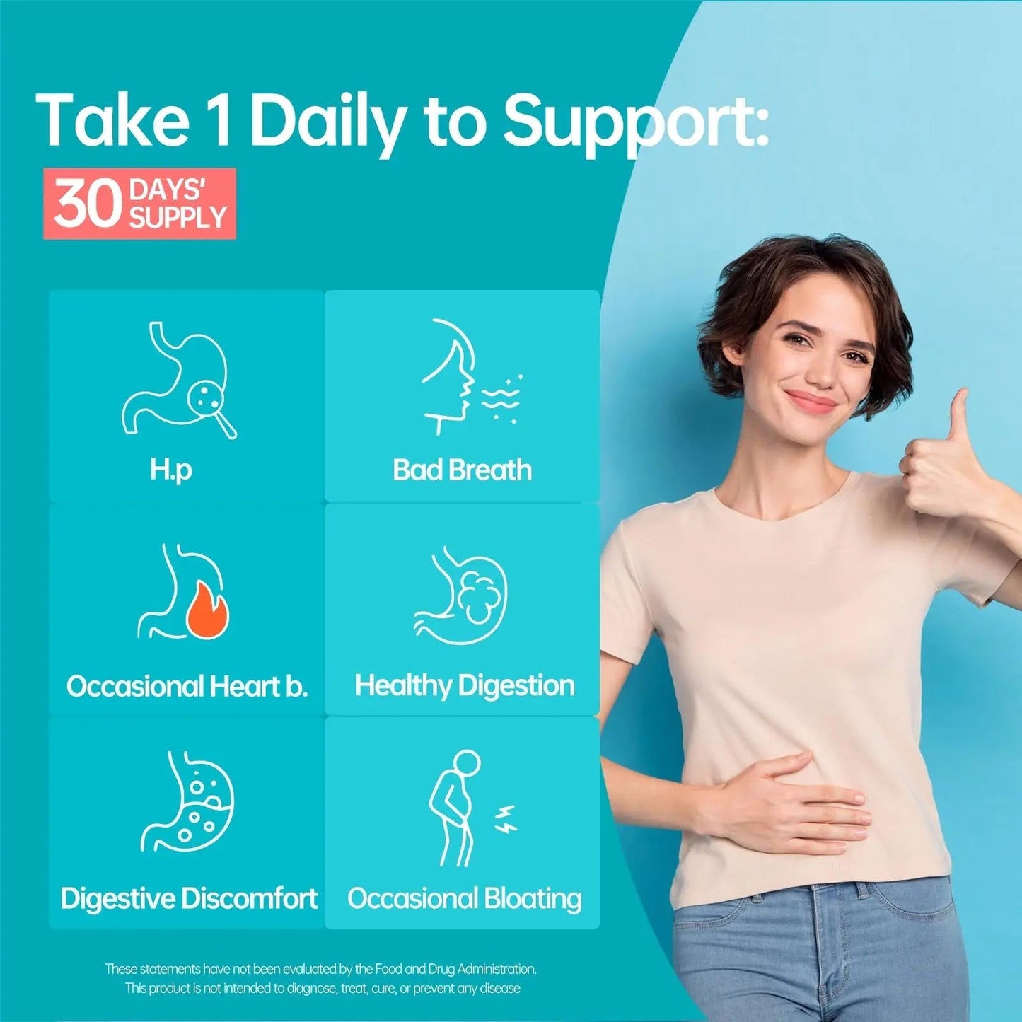 5-in-1 High Potency H. Pylori Probiotic, 1 Per Day - Supports Gastric Lining Integrity, Occasional Indigestion, Acid Comfort - Pylopass Lactobacillus Reuteri, Gluten Free, Vegan, 30ct, Made in Germany - Maple Wellness Supplements