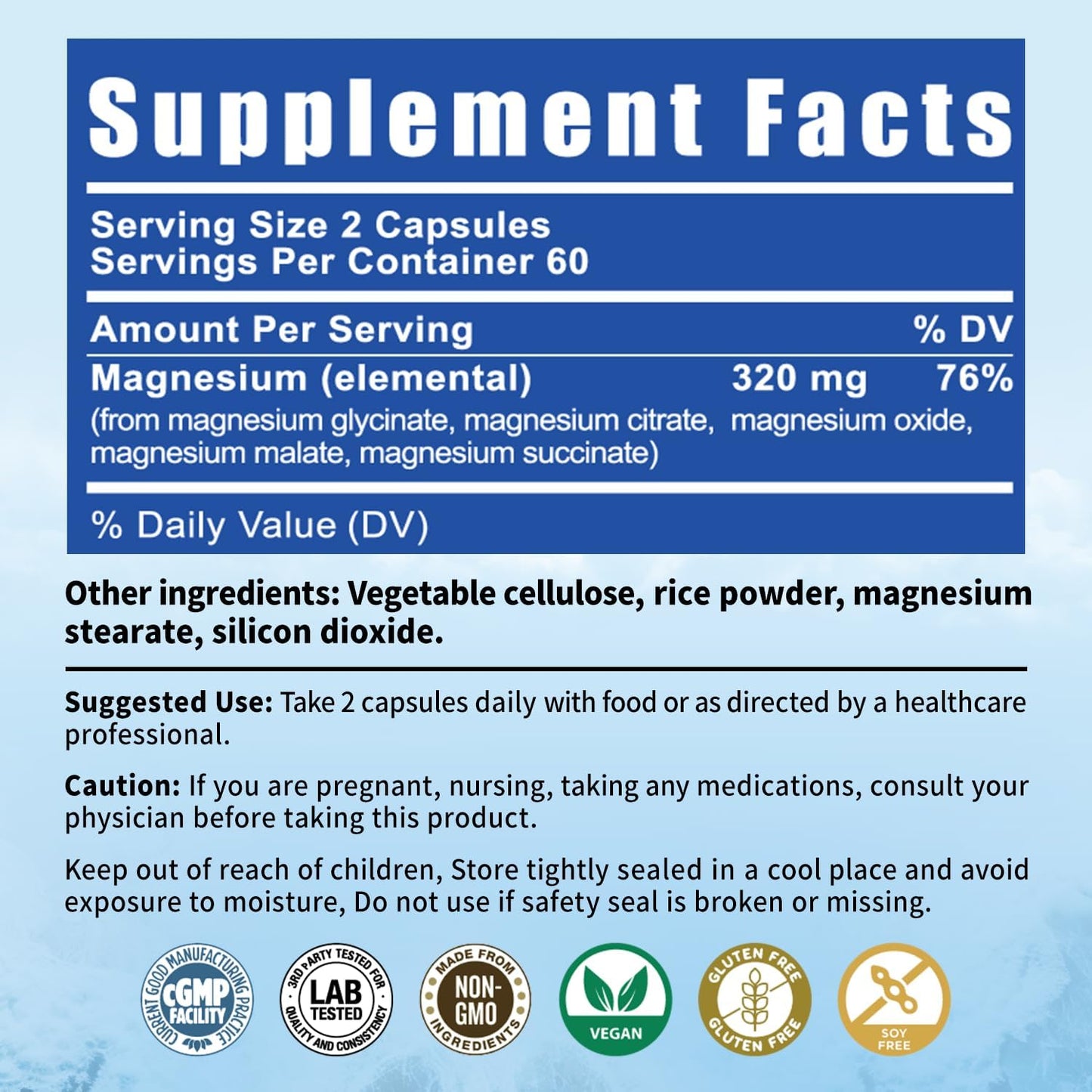 5-in-1 Magnesium Complex | 320mg of Magnesium Glycinate, Malate, Citrate… | Support for Sleep, Muscle Relaxation, and Energy Metabolism | High Absorption | Vegan, Non-GMO | 120 Capsules - Maple Wellness Supplements