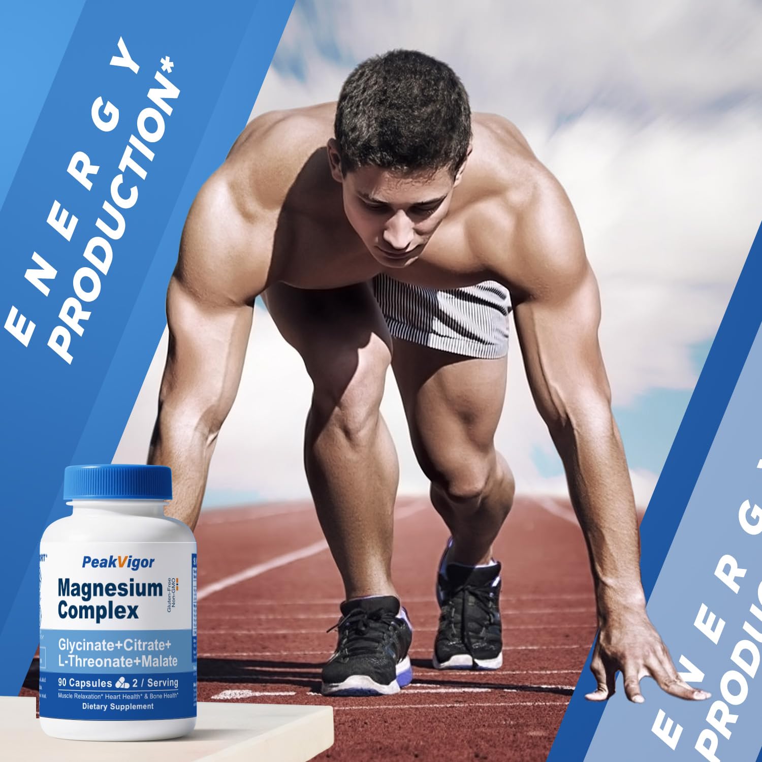 5 in 1 Magnesium Complex, 976mg Complex with Magnesium Glycinate, Citrate, Malate & L-Threonate, Vitamin B6 for High Absorption, Third Party Tested, Gluten-Free, Easy-Swallow Vegan Capsule - Maple Wellness Supplements