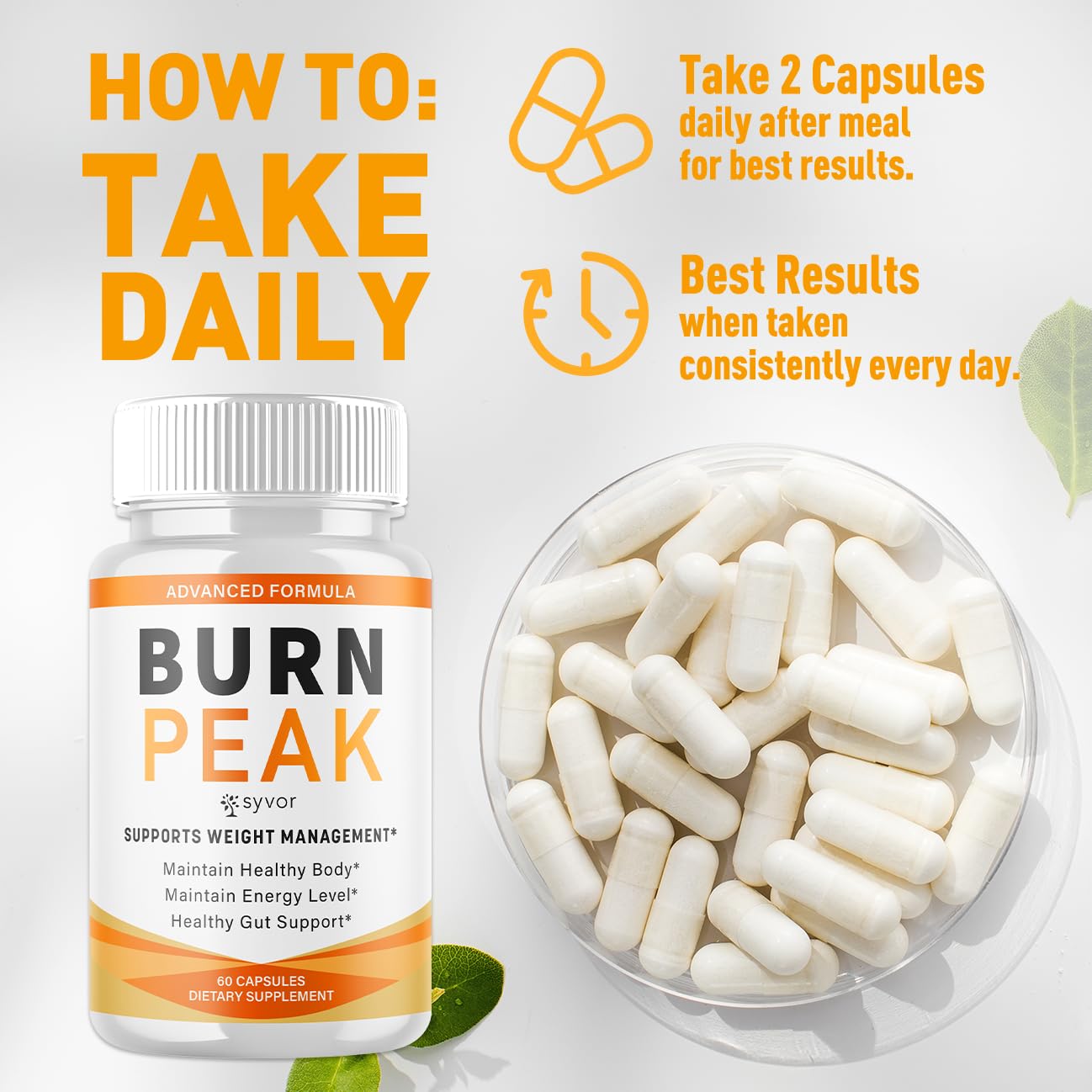 (5 Pack) Burn Peak Capsules, Official Burnpeak Pink Salt Pills with All Natural Ingredients, Advanced Health and Wellness Supplement with Premium Vitamins for Active Lifestyle Support (300 Capsules) - Maple Wellness Supplements