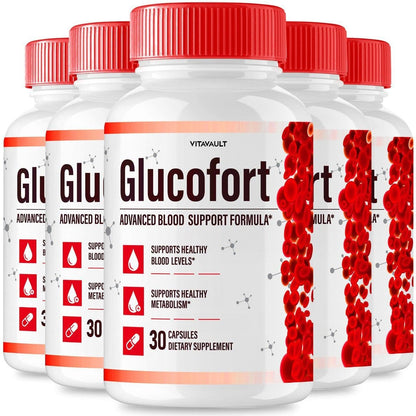(5 Pack) Glucofort, Max Advanced Blood Support Formula Capsules - Maple Wellness Supplements